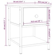 Vidaxl Nočna mizica sonoma hrast 34x35,5x45 cm inženirski les