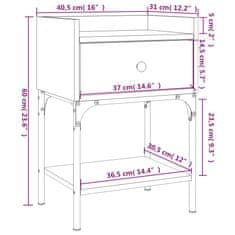 Vidaxl Nočna mizica sonoma hrast 40,5x31x60 cm inženirski les