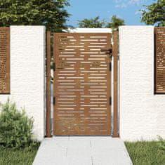 Vidaxl Vrtna vrata 105x130 cm corten jeklo kvadraten dizajn