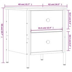 Vidaxl Nočna omarica 2 kosa črna 40x42x50 cm inženirski les