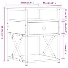 Vidaxl Nočna omarica sonoma hrast 40x42x55 cm inženirski les