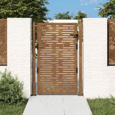 Vidaxl Vrtna vrata 105x130 cm corten jeklo kvadraten dizajn