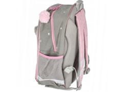 STARPAK Roza-siv šolski nahrbtnik za deklico z odsevnimi elementi 40x29x20cm 