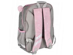 STARPAK Roza-siv šolski nahrbtnik za deklico z odsevnimi elementi 40x29x20cm 