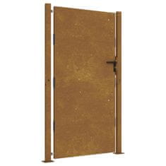 Vidaxl Vrtna vrata 105x180 cm Corten jeklo