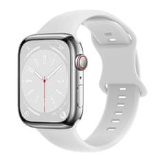 BStrap Smooth Silicone pašček za Apple Watch 42/44/45mm, white