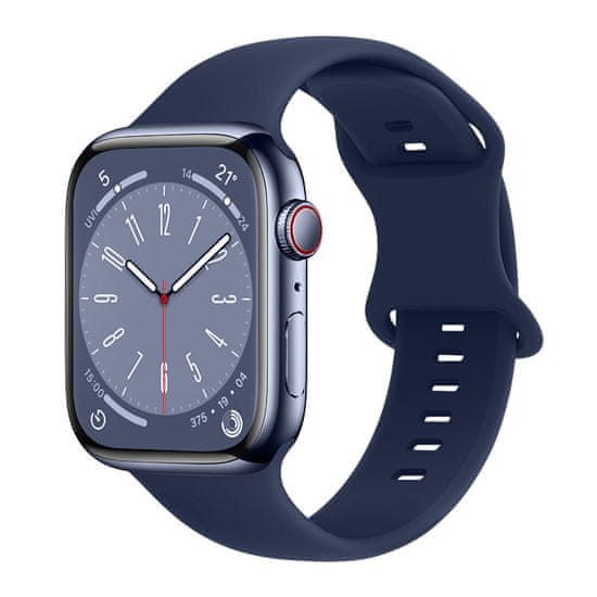 BStrap Smooth Silicone pašček za Apple Watch 42/44/45mm, navy blue