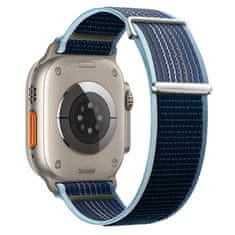 BStrap Velcro Nylon pašček za Apple Watch 42/44/45mm, storm blue