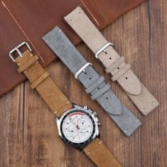 BStrap Suede Leather pašček za Samsung Galaxy Watch Active 2 40/44mm, beige