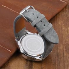 BStrap Suede Leather pašček za Garmin Vivoactive 3, gray