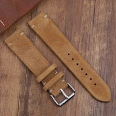 BStrap Suede Leather pašček za Xiaomi Haylou Solar LS05, brown