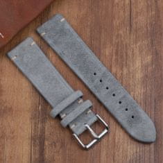 BStrap Suede Leather pašček za Garmin Vivoactive 4s, gray