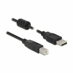 KEDO USB kabel 2.0 A-B 5m s fertiom, črn