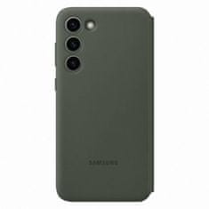 Samsung Samsung Galaxy S23+ Smart View Denarnica Card Flip Case kaki