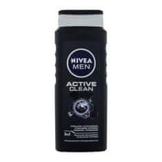 Nivea Men Active Clean gel za prhanje za telo, obraz in lase 500 ml za moške