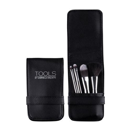 Gabriella Salvete TOOLS Travel Set Of Brushes Set kozmetični čopič za puder 1 kos + kozmetični čopič za rdečilo 1 kos + kozmetični čopič za senčila za oči 1 kos + kozmetični čopič za šminko 1 kos + torbica