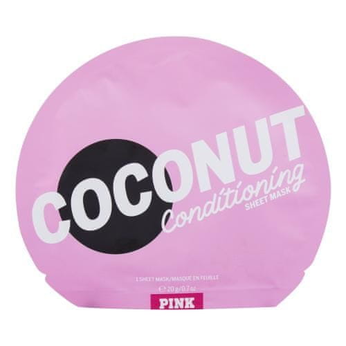 Pink Coconut Conditioning Sheet Mask hranljiva lanena maska s kokosom 1 kos za ženske