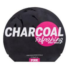 Pink Charcoal Refreshing Sheet Mask osvežujoča lanena maska z aktivnim ogljem 1 kos za ženske