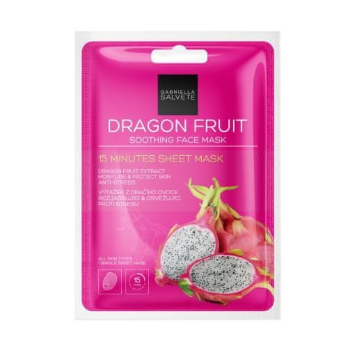 Gabriella Salvete 15 Minutes Sheet Mask pomirjajoča maska za obraz 1 kos Odtenek dragon fruit za ženske