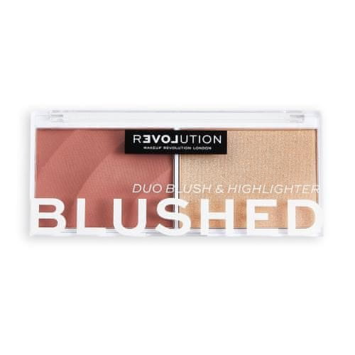 Revolution Colour Play Blushed Duo Blush & Highlighter paletka z osvetljevalcem in rdečilom 5.8 g