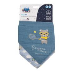 Canpol babies Bonjour Paris Muslin Bib Blue slinček iz muslina 2 kos