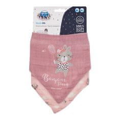 Canpol babies Bonjour Paris Muslin Bib Pink slinček iz muslina 2 kos