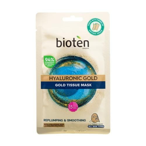 Bioten Hyaluronic Gold Tissue Mask maska za obraz v robčku s hialuronsko kislino in zlatimi proteini 25 ml za ženske