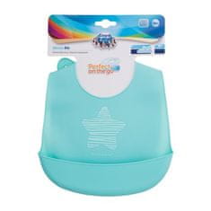 Canpol babies Pastels Silicone Bib Blue silikonski slinček z žepom 1 kos