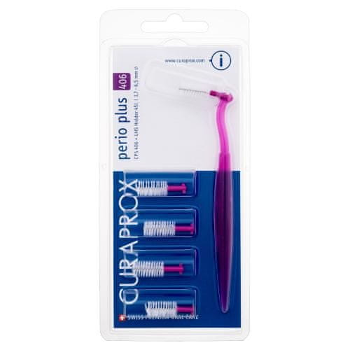 Curaprox CPS 406 Perio Plus Set medzobna ščetka CPS 406 Perio Refill 5 kos + držalo UHS 451 1 kos