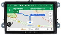 BergMont Avto radio z navigacijo GPS , 9 inčni zaslon na dotik, VW, SKODA, SEAT, Android 13, WiFi, Bluetooth 2/32 GB, kamera za vzvratno vožnjo, Canbus