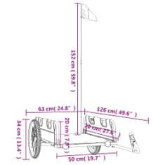 Vidaxl Kolesarska prikolica črna oxford tkanina in železo