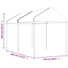 Vidaxl Paviljon s streho bel 4,46x2,28x2,69 m polietilen