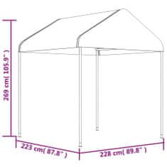 Vidaxl Paviljon s streho bel 4,46x2,28x2,69 m polietilen