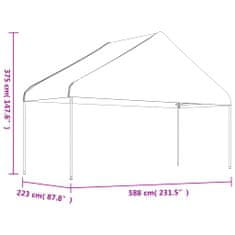 Vidaxl Paviljon s streho bel 11,15x5,88x3,75 m polietilen