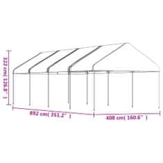 Vidaxl Paviljon s streho bel 8,92x4,08x3,22 m polietilen