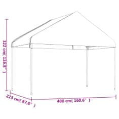 Vidaxl Paviljon s streho bel 8,92x4,08x3,22 m polietilen