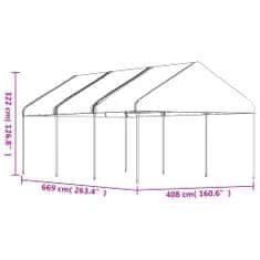 Vidaxl Paviljon s streho bel 6,69x4,08x3,22 m polietilen