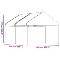 Vidaxl Paviljon s streho bel 4,46x4,08x3,22 m polietilen