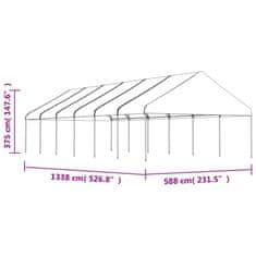 Vidaxl Paviljon s streho bel 13,38x5,88x3,75 m polietilen