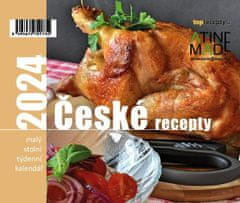 Koledar 2024 Češki recepti, tabela, tedenski, 150 X 130 mm