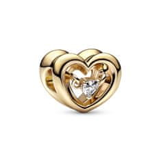 Pandora Nežna pozlačena perla Heart Shine 762493C01