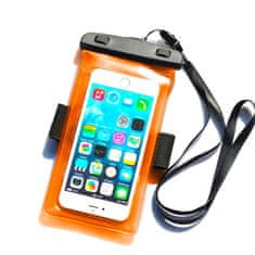 ACTIVESHOP Vodoodporni etui za telefon z naramnico PVC - oranžen