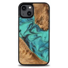 slomart etui iz lesa in smole za iphone 14 bewood unique turquoise - turkizna in črna