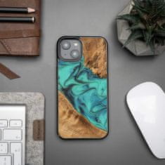 slomart etui iz lesa in smole za iphone 14 bewood unique turquoise - turkizna in črna