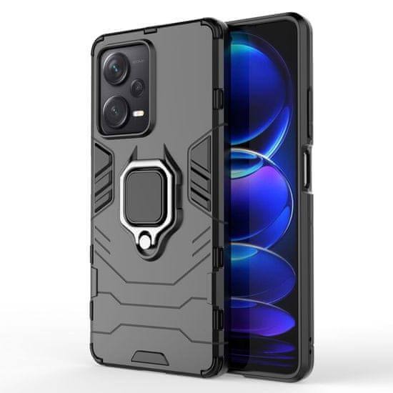 HURTEL Oklepni etui za Xiaomi Redmi Note 12 Pro+ magnetno držalo Ring Armor black