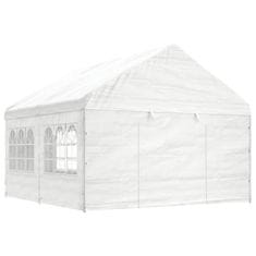 Vidaxl Paviljon s streho bel 4,46x4,08x3,22 m polietilen