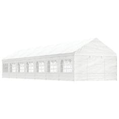 Vidaxl Paviljon s streho bel 15,61x4,08x3,22 m polietilen