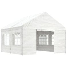 Vidaxl Paviljon s streho bel 4,46x4,08x3,22 m polietilen