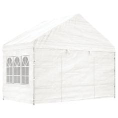 Vidaxl Paviljon s streho bel 8,92x4,08x3,22 m polietilen