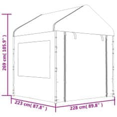 Vidaxl Paviljon s streho bel 20,07x2,28x2,69 m polietilen